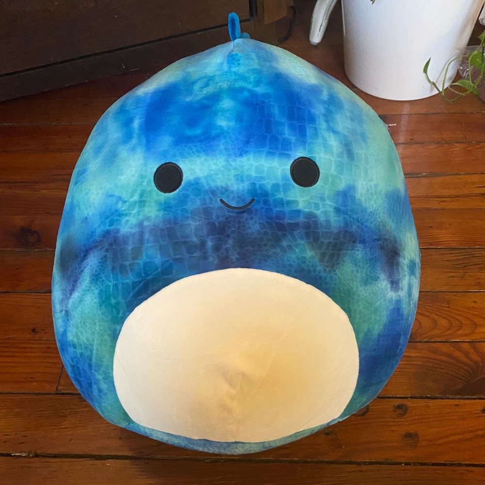 Squishmallow Blue Dino Damien Textured Tie Dye 18” NWT